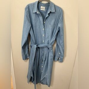 J Crew Classic-fit chambray shirt-dress size 14